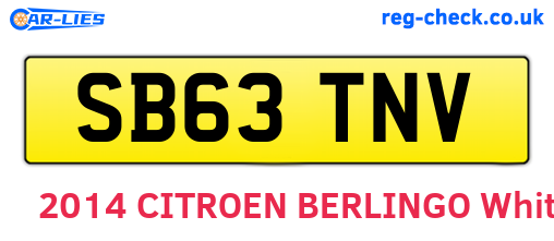 SB63TNV are the vehicle registration plates.