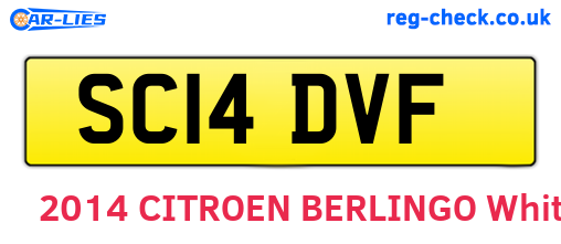 SC14DVF are the vehicle registration plates.