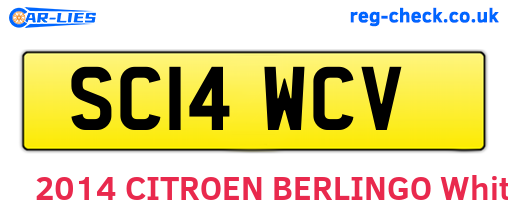 SC14WCV are the vehicle registration plates.
