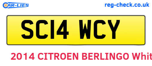 SC14WCY are the vehicle registration plates.
