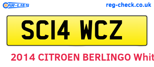 SC14WCZ are the vehicle registration plates.