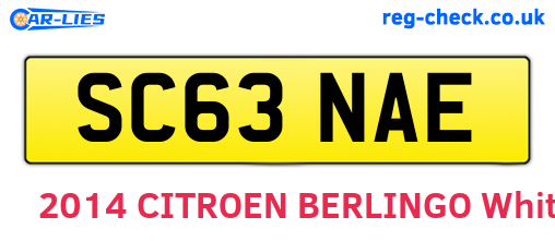SC63NAE are the vehicle registration plates.