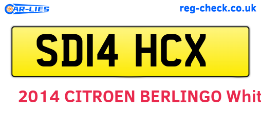 SD14HCX are the vehicle registration plates.