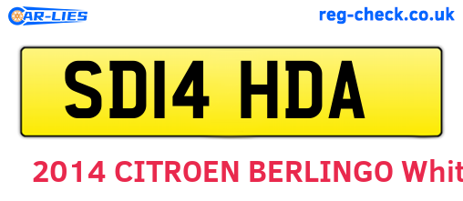 SD14HDA are the vehicle registration plates.