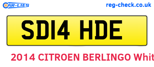 SD14HDE are the vehicle registration plates.