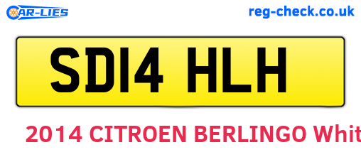 SD14HLH are the vehicle registration plates.