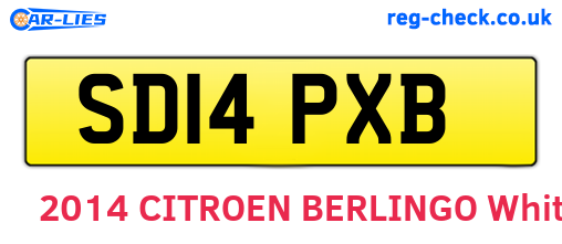 SD14PXB are the vehicle registration plates.