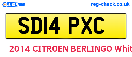 SD14PXC are the vehicle registration plates.