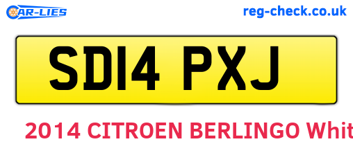 SD14PXJ are the vehicle registration plates.