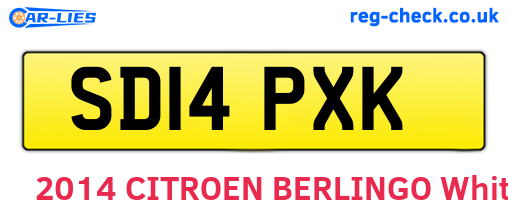 SD14PXK are the vehicle registration plates.