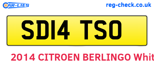 SD14TSO are the vehicle registration plates.