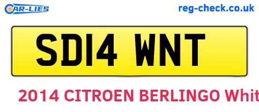 SD14WNT are the vehicle registration plates.