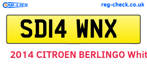 SD14WNX are the vehicle registration plates.