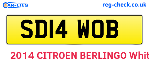 SD14WOB are the vehicle registration plates.