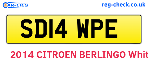 SD14WPE are the vehicle registration plates.