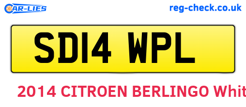 SD14WPL are the vehicle registration plates.