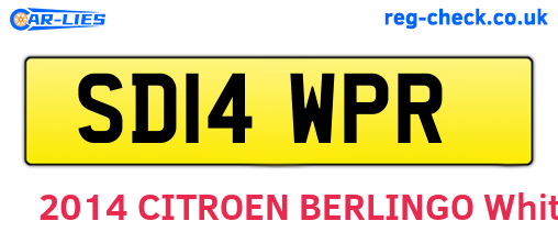SD14WPR are the vehicle registration plates.