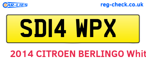 SD14WPX are the vehicle registration plates.