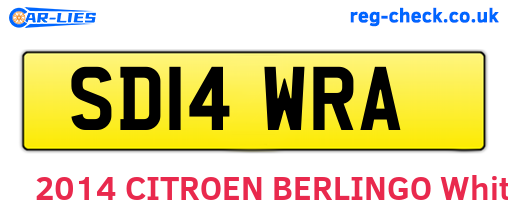 SD14WRA are the vehicle registration plates.