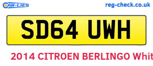 SD64UWH are the vehicle registration plates.