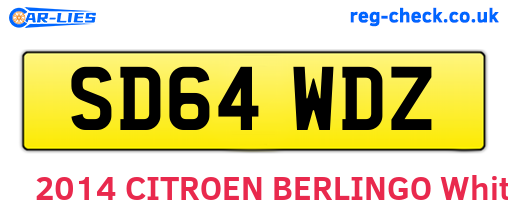 SD64WDZ are the vehicle registration plates.