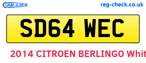 SD64WEC are the vehicle registration plates.