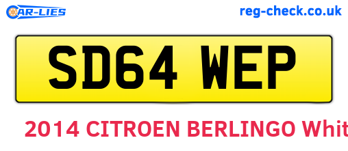 SD64WEP are the vehicle registration plates.