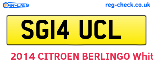 SG14UCL are the vehicle registration plates.