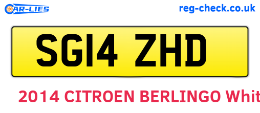 SG14ZHD are the vehicle registration plates.
