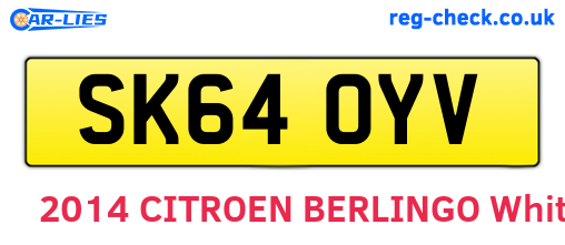 SK64OYV are the vehicle registration plates.