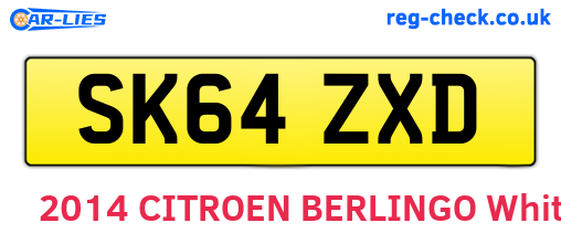 SK64ZXD are the vehicle registration plates.