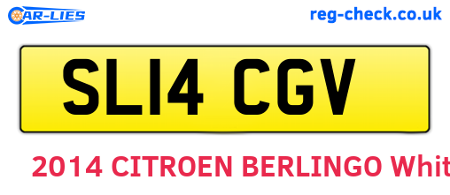 SL14CGV are the vehicle registration plates.