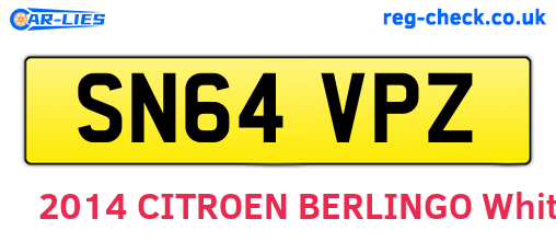 SN64VPZ are the vehicle registration plates.