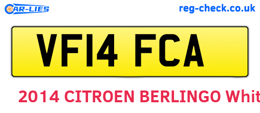 VF14FCA are the vehicle registration plates.
