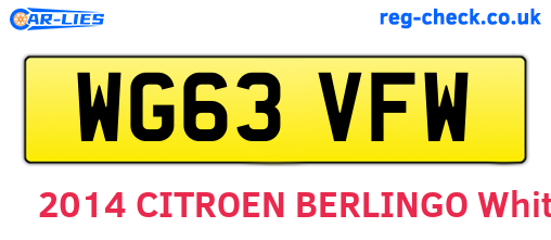 WG63VFW are the vehicle registration plates.