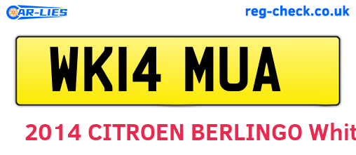 WK14MUA are the vehicle registration plates.