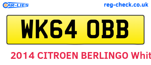 WK64OBB are the vehicle registration plates.