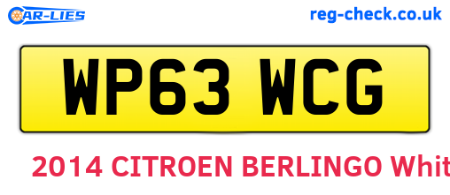 WP63WCG are the vehicle registration plates.