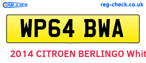 WP64BWA are the vehicle registration plates.