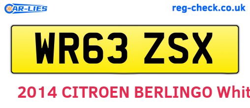 WR63ZSX are the vehicle registration plates.