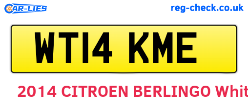 WT14KME are the vehicle registration plates.