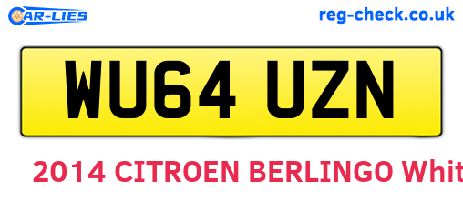 WU64UZN are the vehicle registration plates.