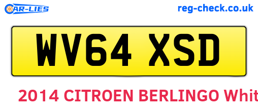 WV64XSD are the vehicle registration plates.