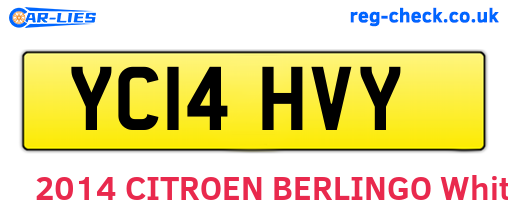 YC14HVY are the vehicle registration plates.