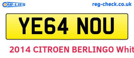 YE64NOU are the vehicle registration plates.