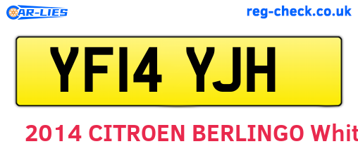 YF14YJH are the vehicle registration plates.