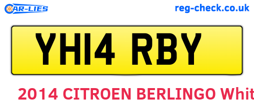 YH14RBY are the vehicle registration plates.