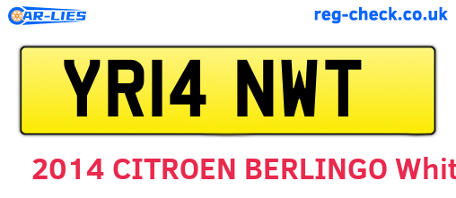 YR14NWT are the vehicle registration plates.