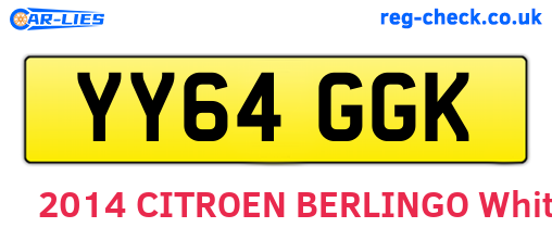 YY64GGK are the vehicle registration plates.