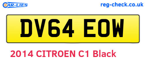 DV64EOW are the vehicle registration plates.